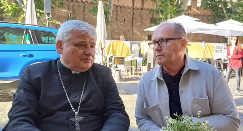 Mariusz Szewczyk podczas pobytu w Rzymie spotkał się z kard. Konradem Krajewskim.