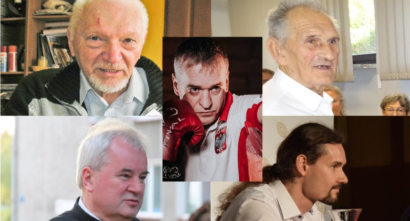 U góry, od lewej: Daniel Dąbrowski (który nominowany został wraz z żoną) i Andrzej Hochołowski. Na dole, od lewej: ks. Ryszard Piasecki i Radek Rak (fot. debica24.eu). W środku Andrzej Rżany (fot. Five Fit).