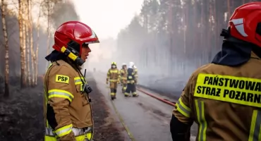 Strażacy z Dębicy walczą z ogniem pod Biłgorajem