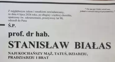 Nie żyje prof. Stanisław Białas